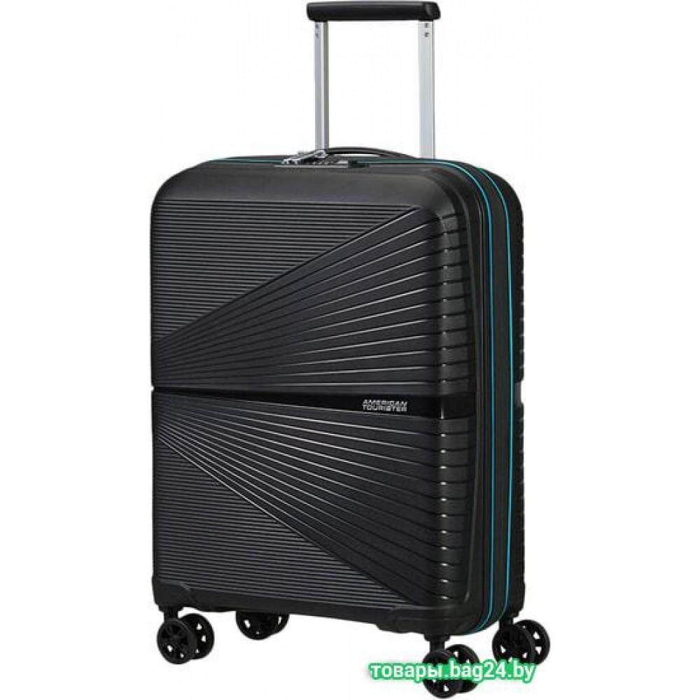 Маленький чемодан American Tourister Airconic Black/Sporty Blue 55 см