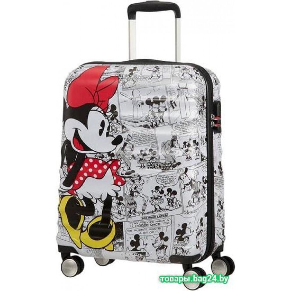 Чемодан-спиннер American Tourister Wavebreaker Disney Minnie Comics White 55 см