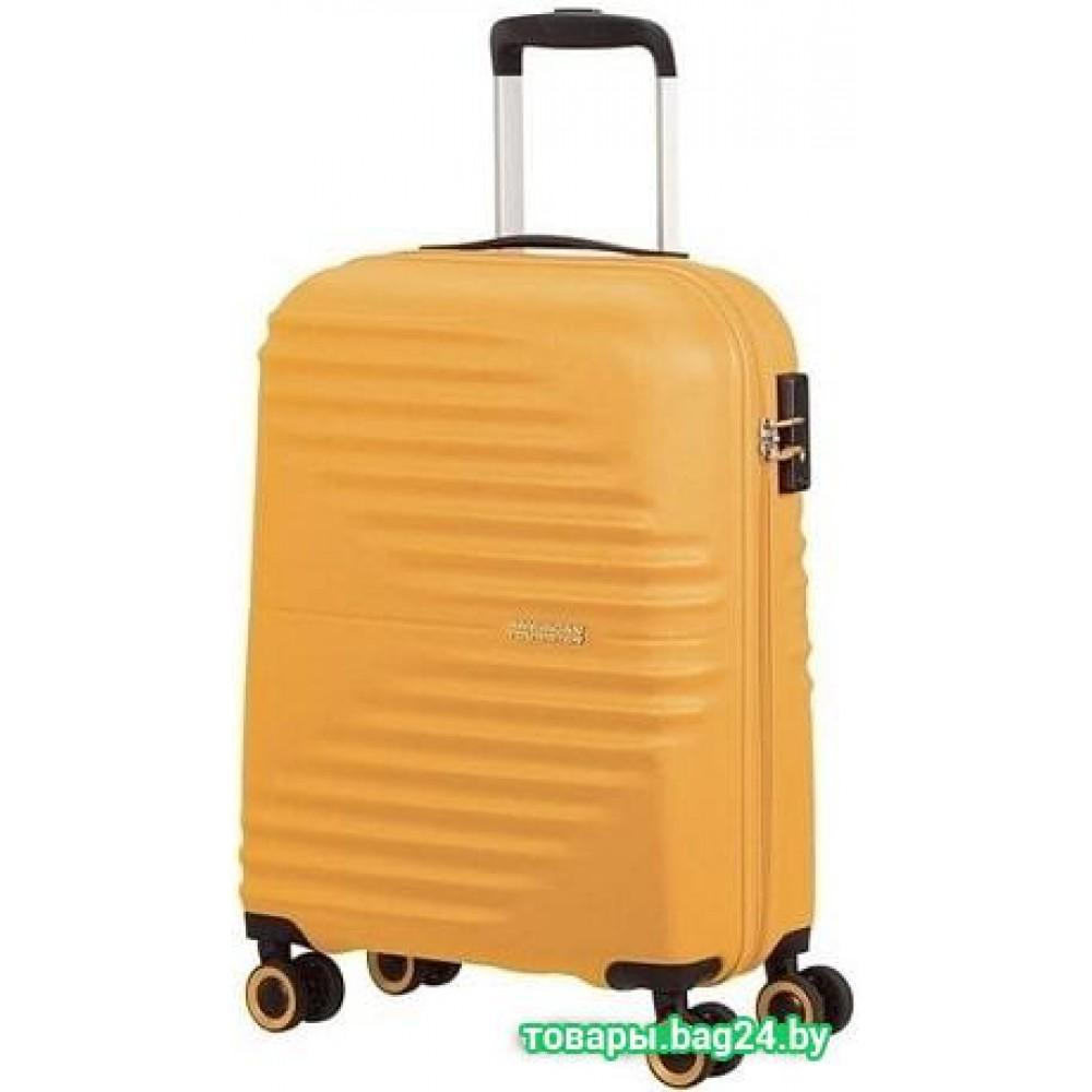 Чемодан-спиннер American Tourister Wavetwister Yellow 55 см