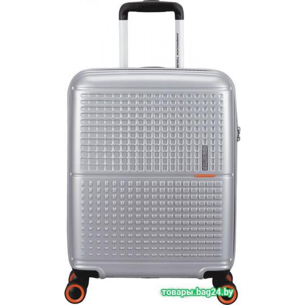 Чемодан-спиннер American Tourister Geopop Metallic Silver 55 см