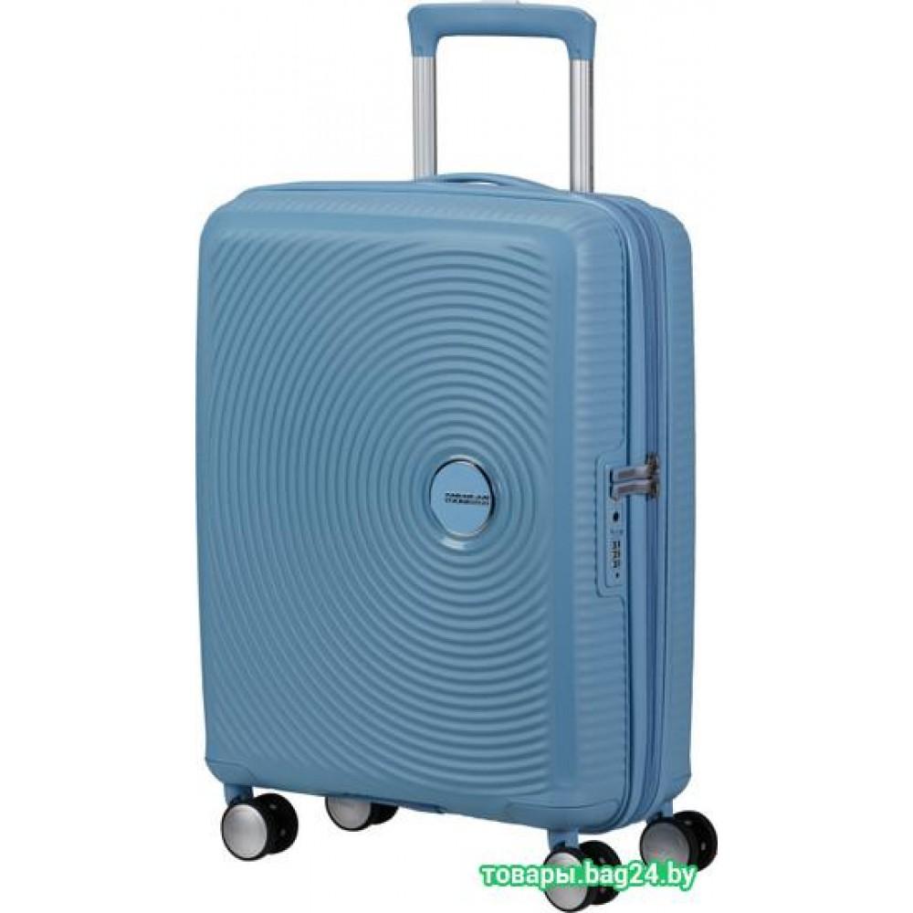 Чемодан-спиннер American Tourister SoundBox Sea Shimmer 55 см