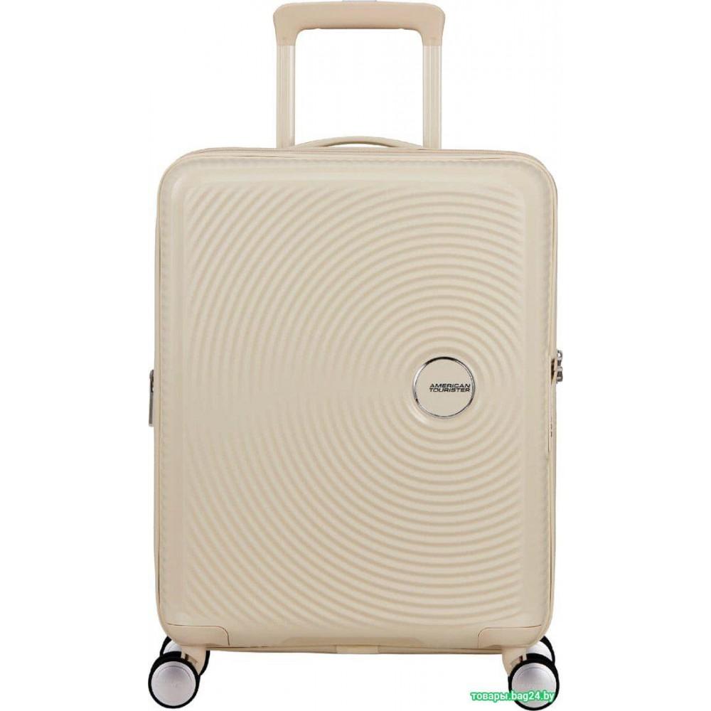 Чемодан-спиннер American Tourister Soundbox Coconut sand 55 см